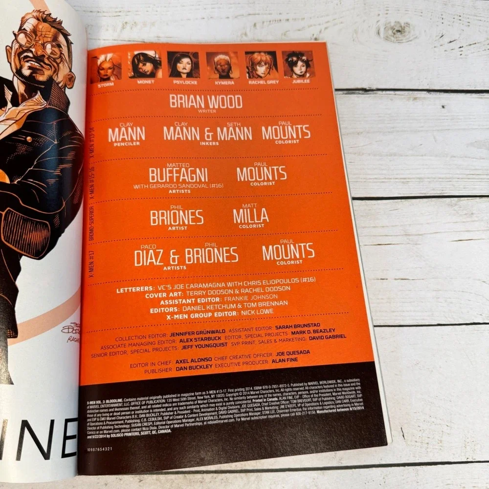 X-Men‎ Bloodline Marvel Now TPB 2014 by Brian Wood Clay Mann Jubilee Storm